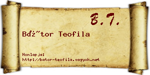 Bátor Teofila névjegykártya